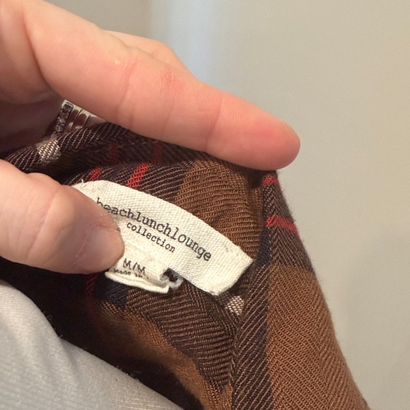 Brown Plaid Button-Up Shirt - Picture 2 of 3